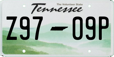 TN license plate Z9709P