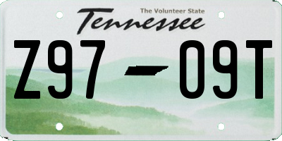 TN license plate Z9709T