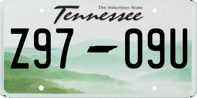 TN license plate Z9709U
