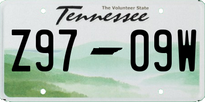 TN license plate Z9709W