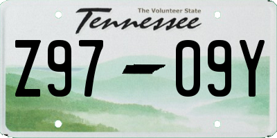 TN license plate Z9709Y
