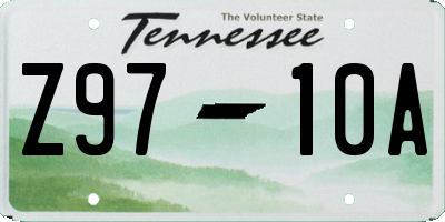 TN license plate Z9710A