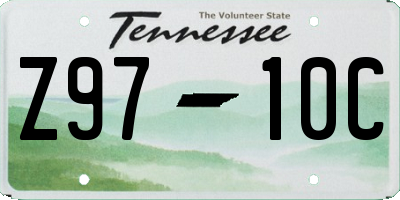 TN license plate Z9710C