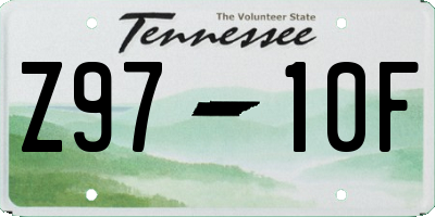 TN license plate Z9710F