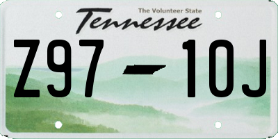 TN license plate Z9710J