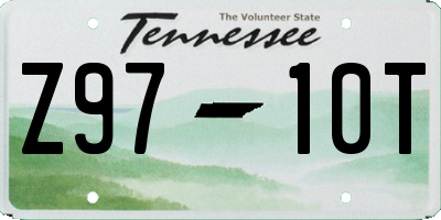 TN license plate Z9710T