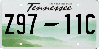 TN license plate Z9711C