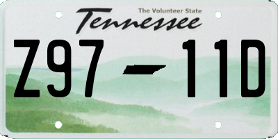 TN license plate Z9711D