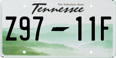 TN license plate Z9711F