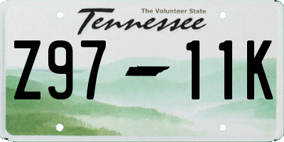 TN license plate Z9711K