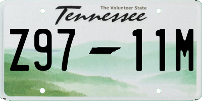 TN license plate Z9711M