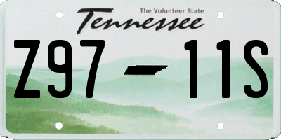 TN license plate Z9711S
