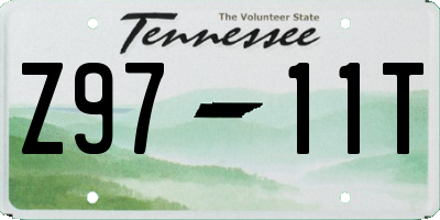 TN license plate Z9711T