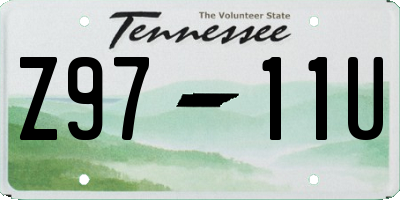 TN license plate Z9711U