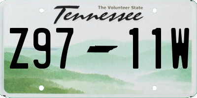 TN license plate Z9711W