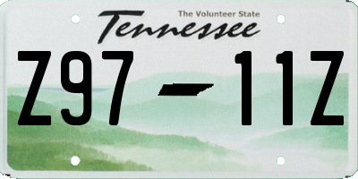 TN license plate Z9711Z