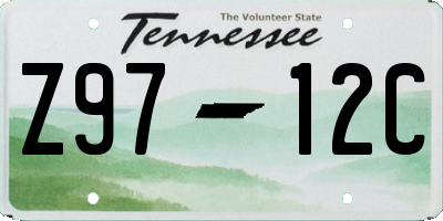 TN license plate Z9712C