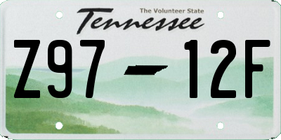TN license plate Z9712F