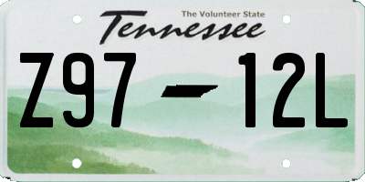 TN license plate Z9712L