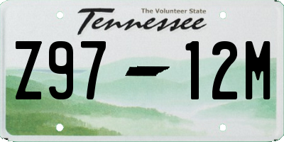 TN license plate Z9712M