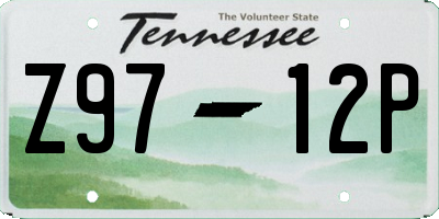 TN license plate Z9712P