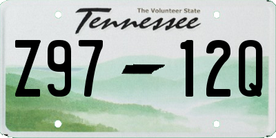 TN license plate Z9712Q