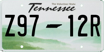 TN license plate Z9712R