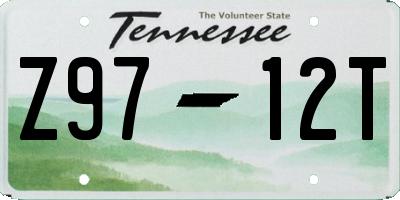 TN license plate Z9712T