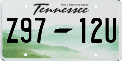 TN license plate Z9712U