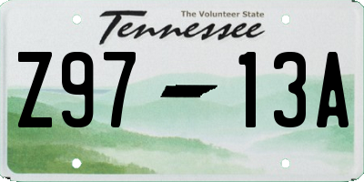 TN license plate Z9713A