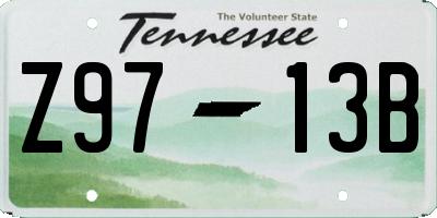 TN license plate Z9713B