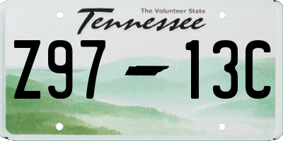 TN license plate Z9713C