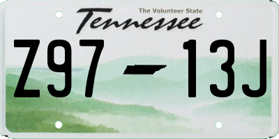 TN license plate Z9713J