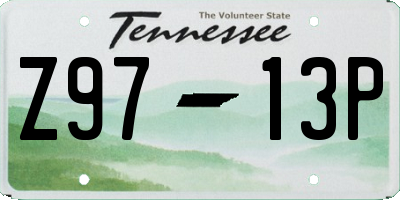 TN license plate Z9713P