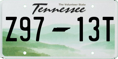 TN license plate Z9713T