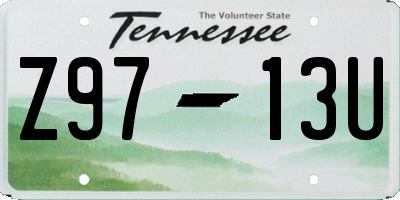 TN license plate Z9713U
