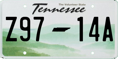 TN license plate Z9714A