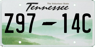 TN license plate Z9714C