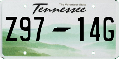 TN license plate Z9714G