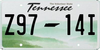 TN license plate Z9714I