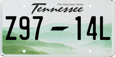 TN license plate Z9714L
