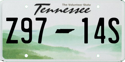 TN license plate Z9714S