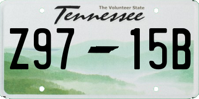 TN license plate Z9715B