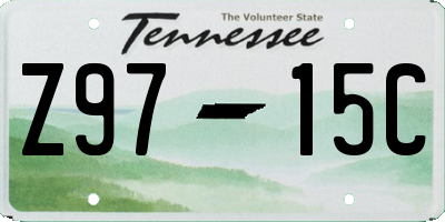 TN license plate Z9715C