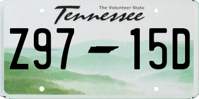 TN license plate Z9715D