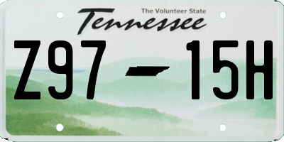 TN license plate Z9715H