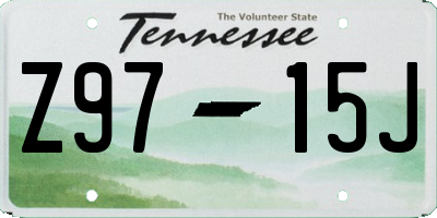 TN license plate Z9715J
