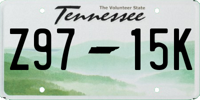 TN license plate Z9715K