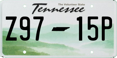 TN license plate Z9715P