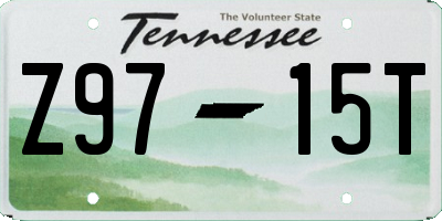 TN license plate Z9715T